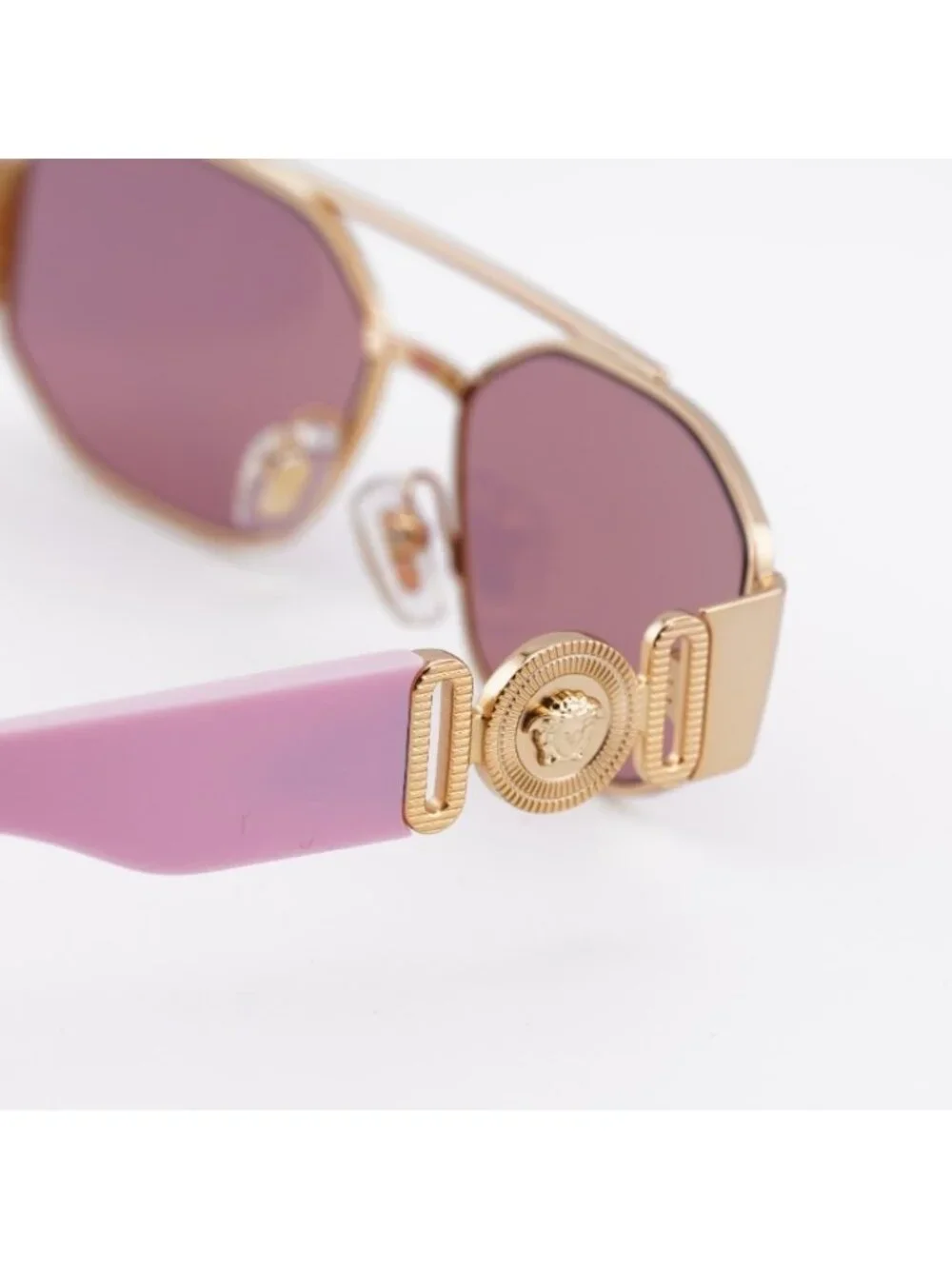 Versace Kids VK2003 10029L Sunglasses Pink/Gold Rectangle Frame, Pink Mirror